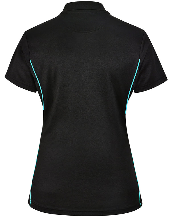 Womens Sustainable Contrast Corporate Short Sleeve Polo (Black & Navy)