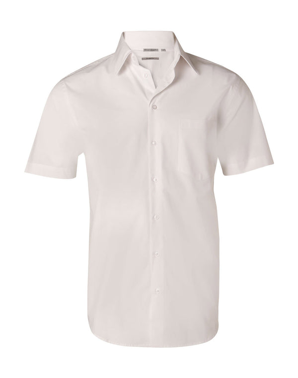 Mens Cotton/Poly Stretch Short Sleeve Shirt