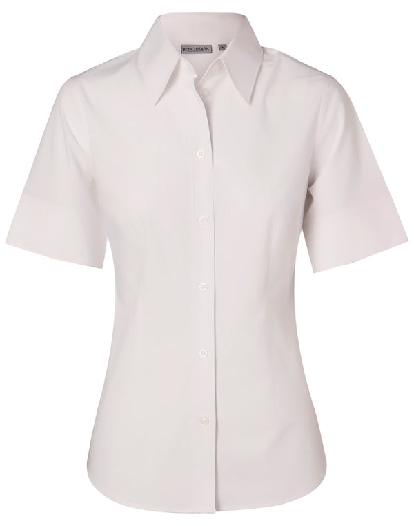 Womens Cotton/Poly Stretch Short Sleeve Shirt