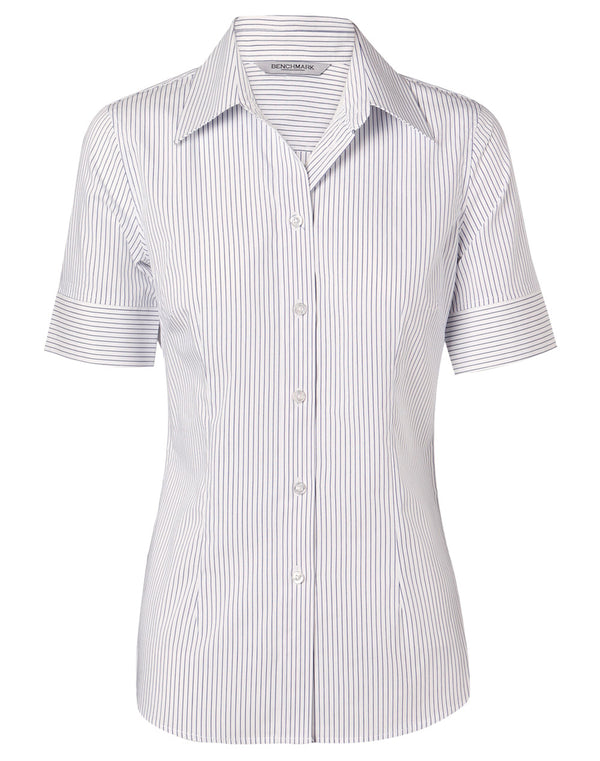 Womens Ticking Stripe Short Sleeve Shirt
