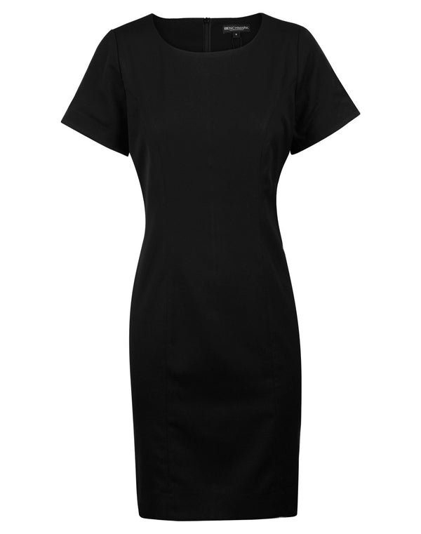 Womens Poly/Viscose Stretch, Short Sleeve Dress
