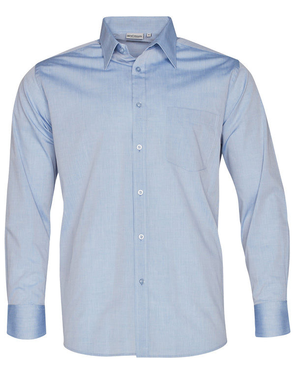 Mens Fine Chambray Long Sleeve Shirt