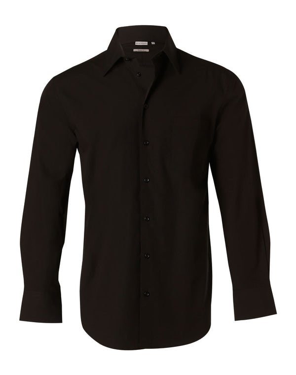 Mens Cotton/Poly Stretch Long Sleeve Shirt