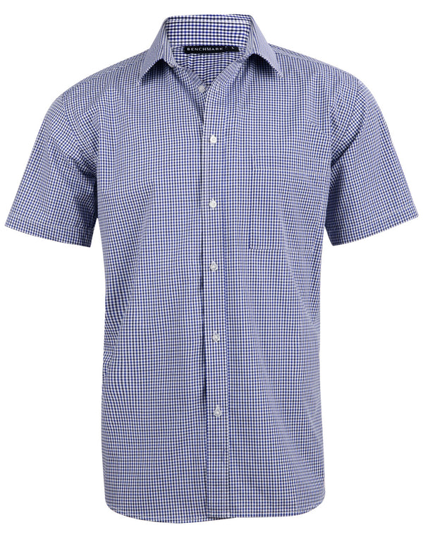 Mens Two Tone Check Short Sleeve Shirt