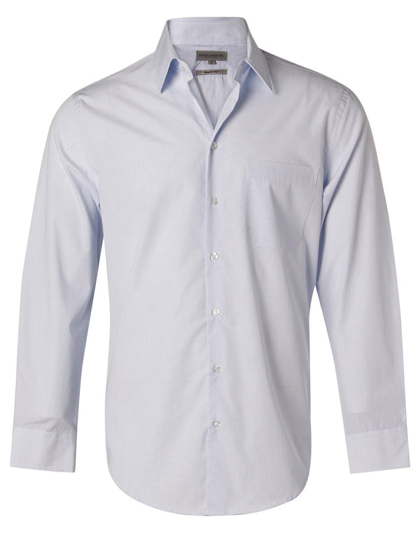 Mens Mini Check Long Sleeve Shirt