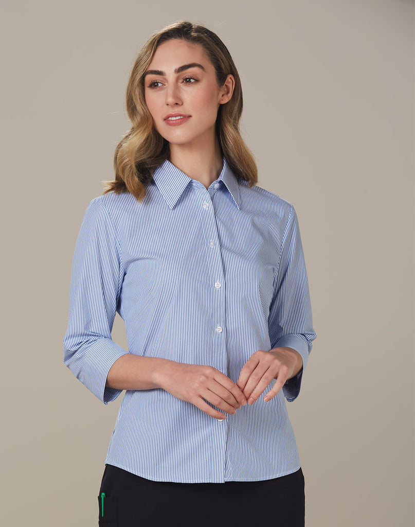 Womens Balance Stripe 3/4 Sleeve Shirt