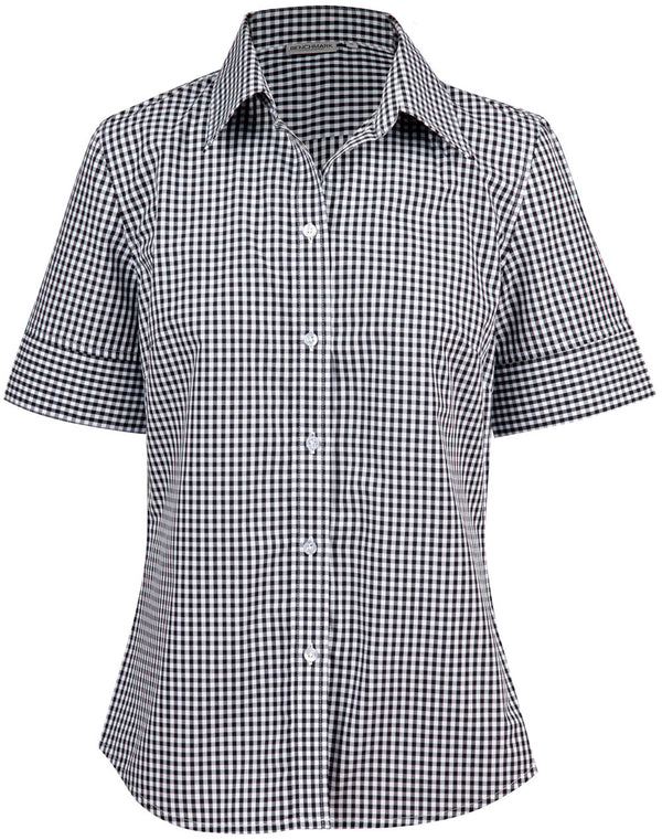 Womens Gingham Check Short Sleeve Shirt