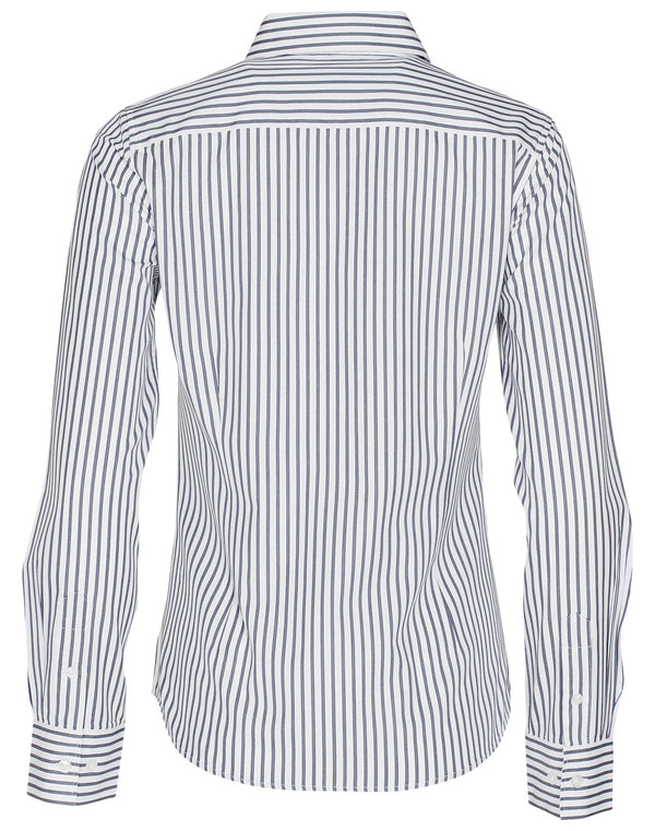 Womens Sateen Stripe Long Sleeve Shirt