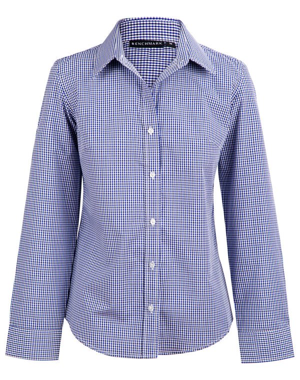 Womens Two Tone Check Long Sleeve Shirt