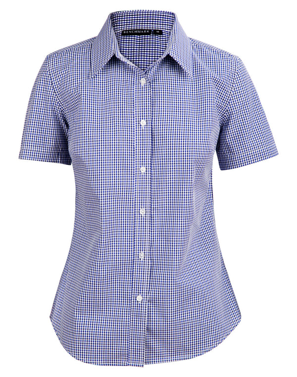 Womens Two Tone Check Short Sleeve Shirt