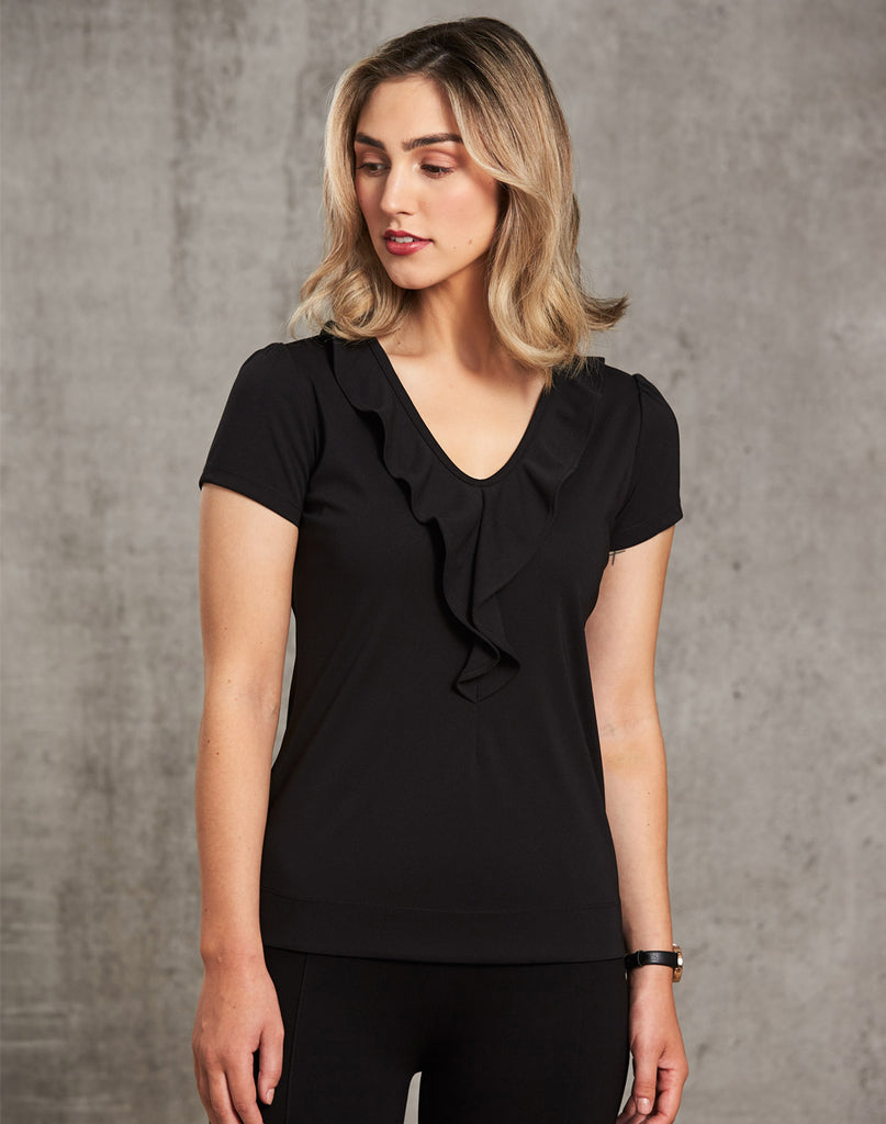 Womens Ruffle Front Blouse