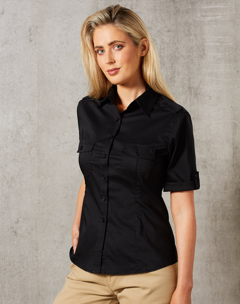 Womens Short Sleeve Military Shirt