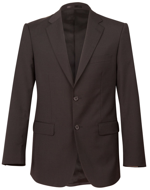 Mens Two Buttons Jacket in Wool Stretch