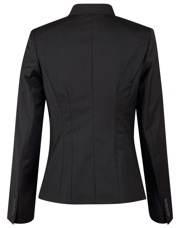 Womens Wool Blend Stretch Reverse Lapel Jacket