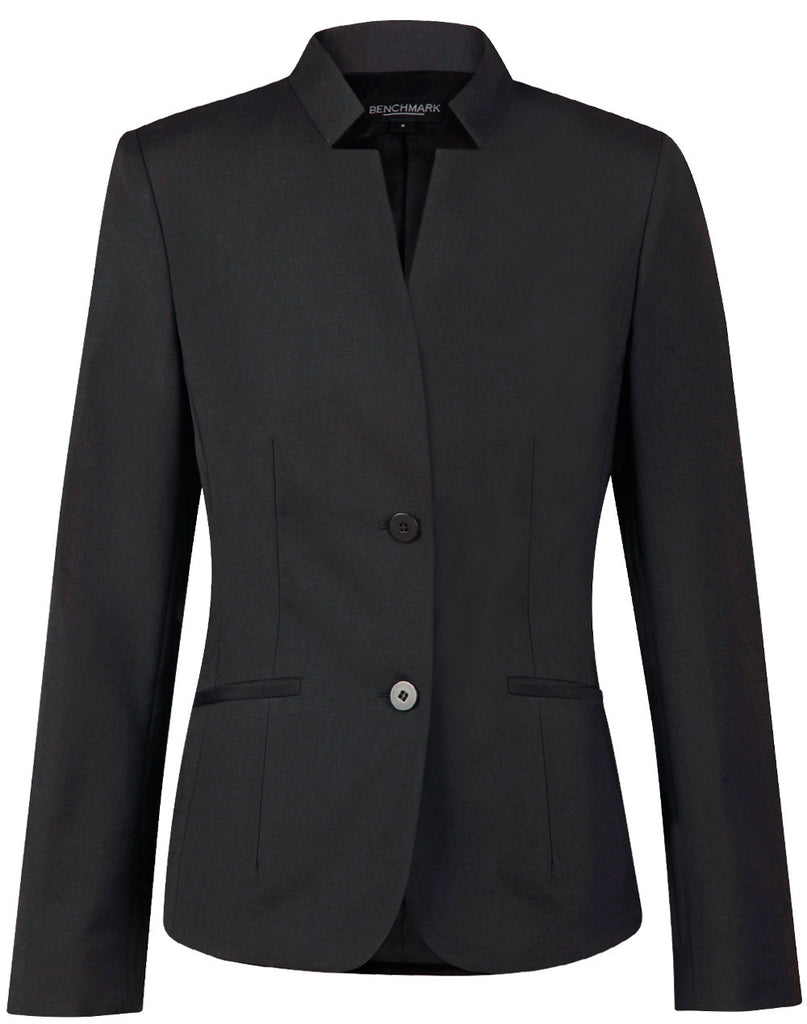 Womens Wool Blend Stretch Reverse Lapel Jacket