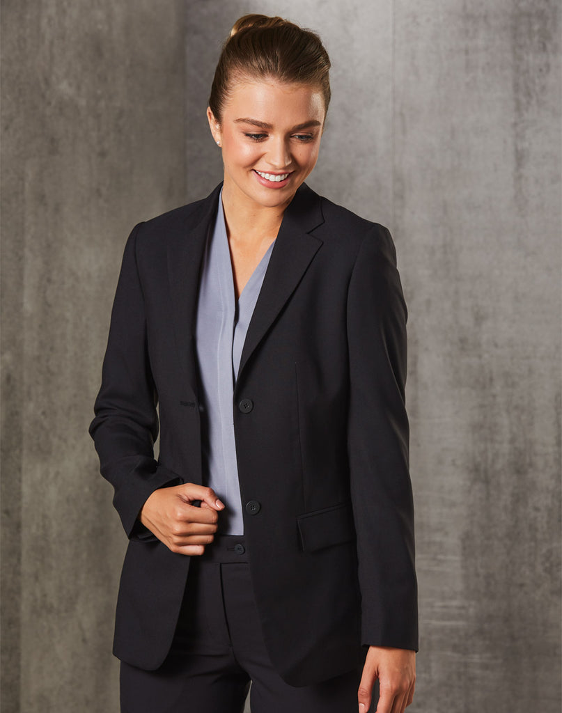 Womens Two Buttons Mid Length Jacket