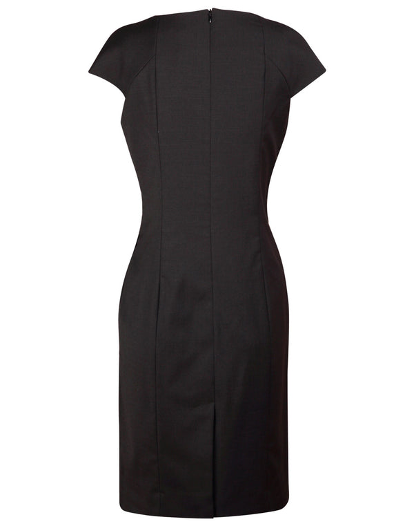 Womens Wool Blend Stretch Cap Sleeve Dress