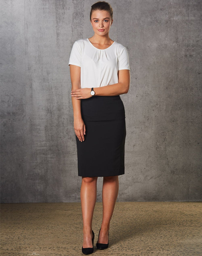 Womens Stripe Stretch Pencil Skirt