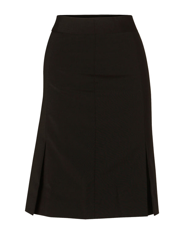 Womens Pleated Skirt in Wool Stretch