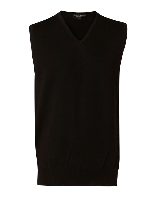 Mens 100% Merino Wool V Neck Vest