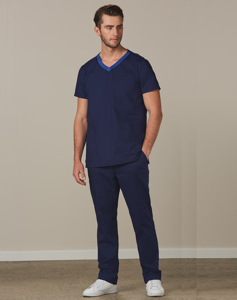 Mens Solid Colour Scrub Pants