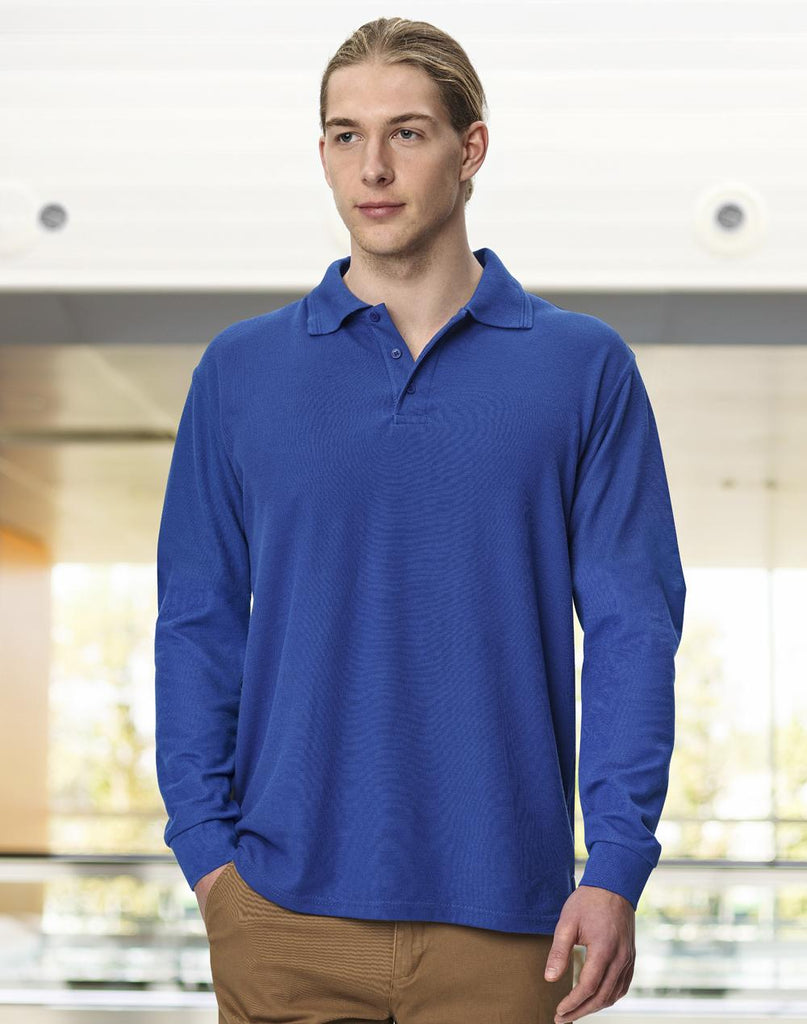 Unisex Cotton Long Sleeve Polo Shirt