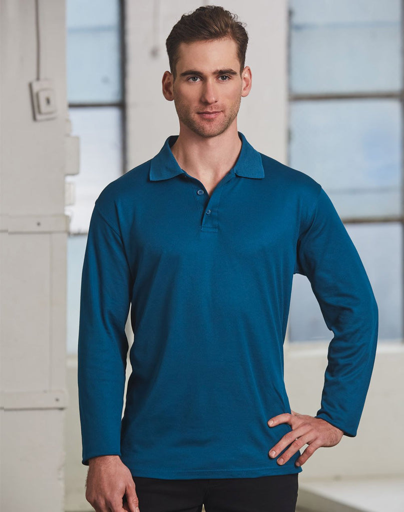 VICTORY PLUS Mens Long Sleeve Polo Shirt