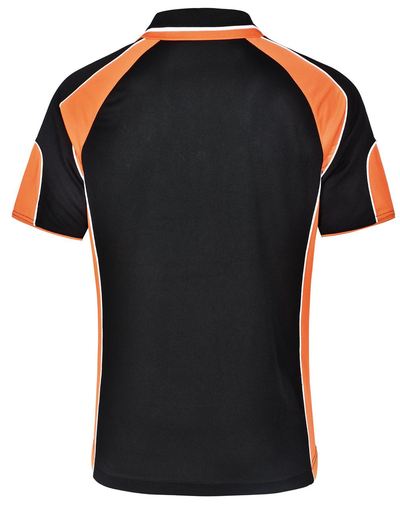 black and orange polo shirt