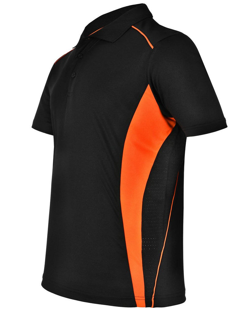 black and orange polo shirt