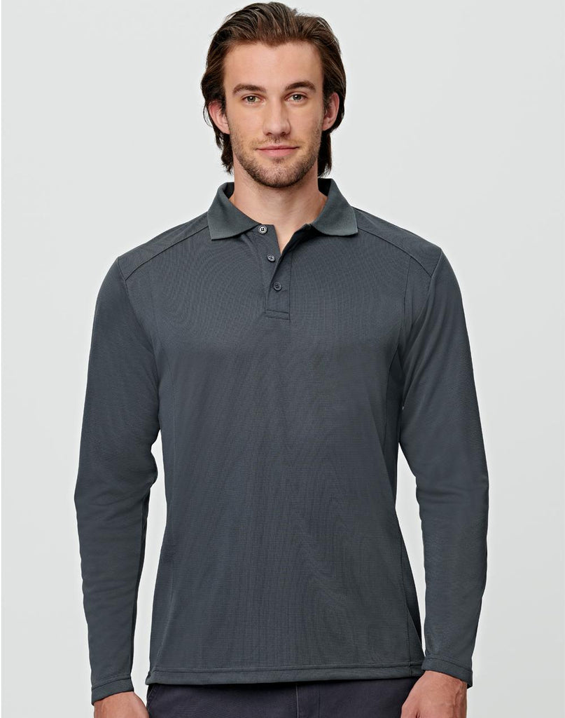 Bamboo Mens Long Sleeve Polo Shirt