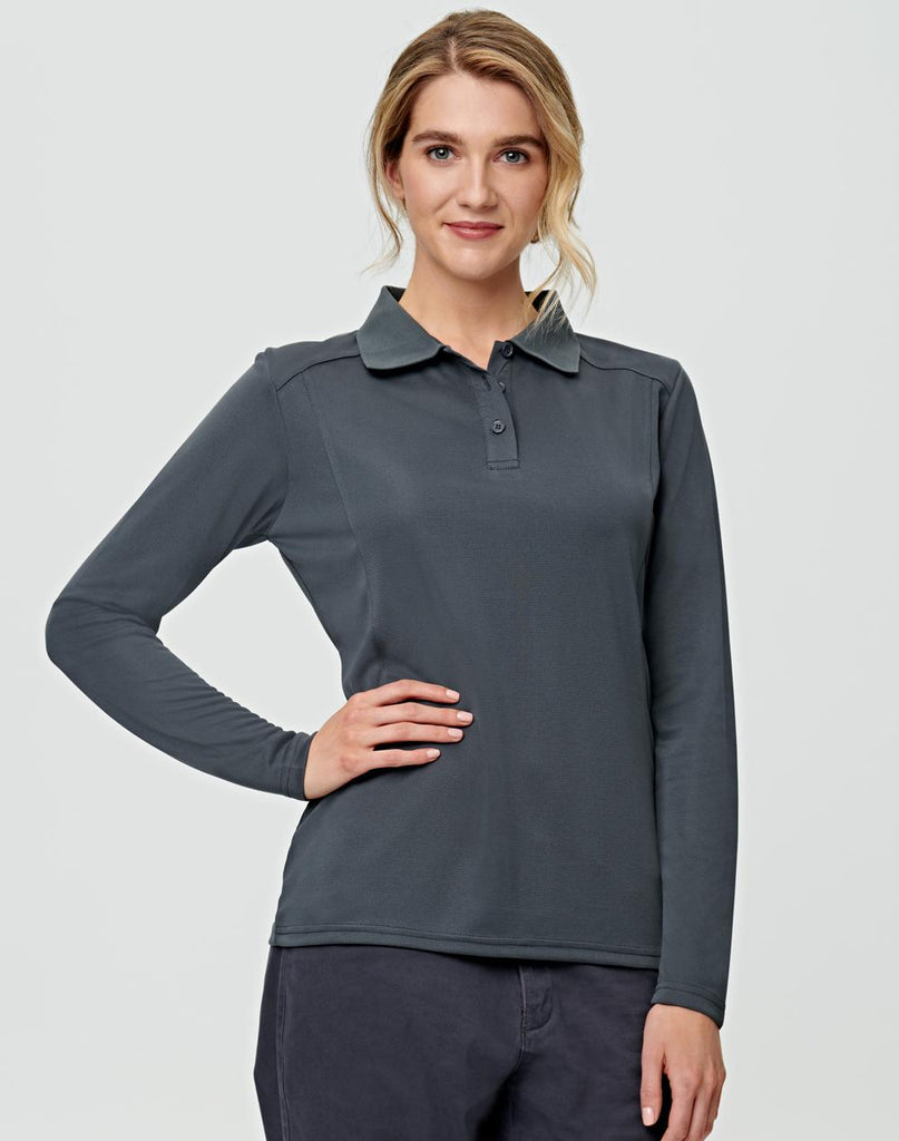 Bamboo Womens Long Sleeve Polo Shirt