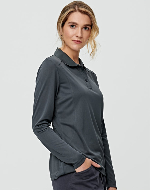 Bamboo Womens Long Sleeve Polo Shirt