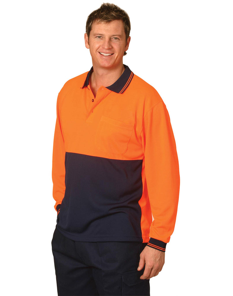 Hi-Vis CoolDry Long Sleeve Safety Polo