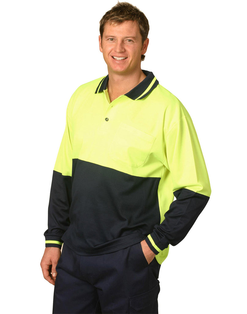 Hi-Vis TrueDry Safety Long Sleeve Polo