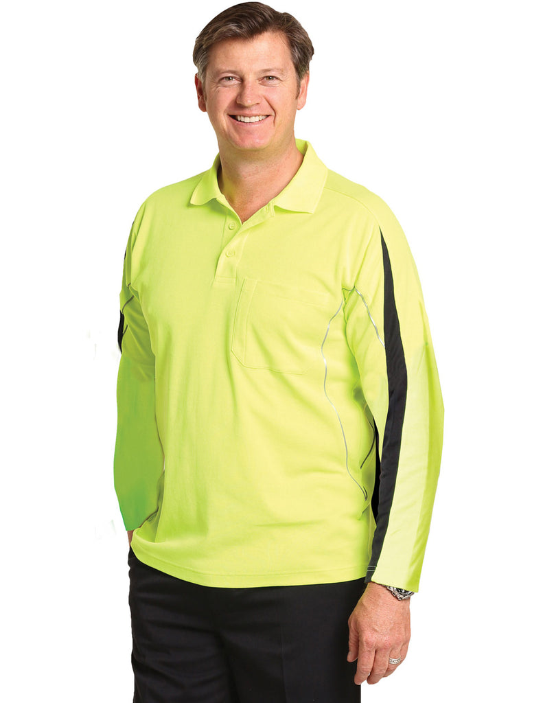 Mens Legend Hi-Vis Long Sleeve Polo