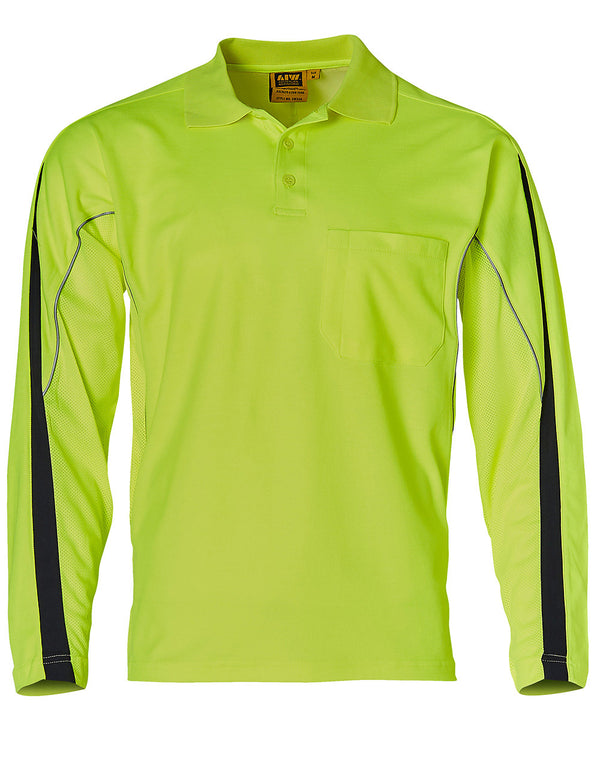 Mens Legend Hi-Vis Long Sleeve Polo