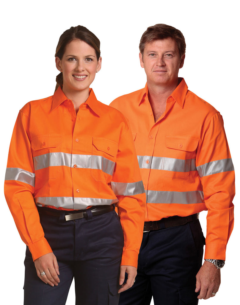 Cotton Drill Safety Shirt Long Sleeve