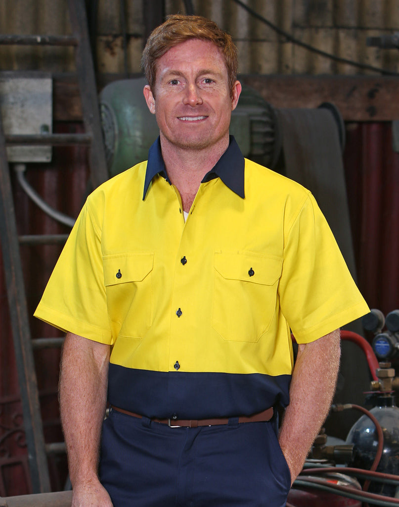 Cotton Drill Safety Shirt Short Sleeve