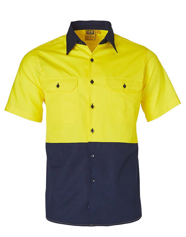 Hi-Vis Two Tone Cool Breeze Short Sleeve Cotton Work Shirt