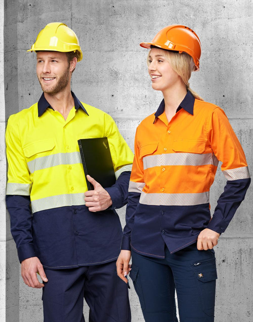 Unisex Hi-Vis Cool Breeze LS Safety Shirt (Segmented Tape)