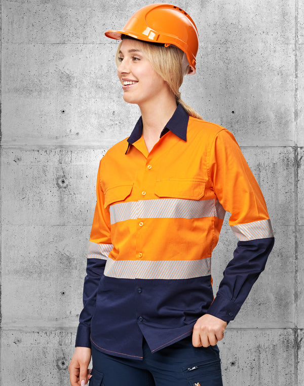 Unisex Hi-Vis Cool Breeze LS Safety Shirt (Segmented Tape)